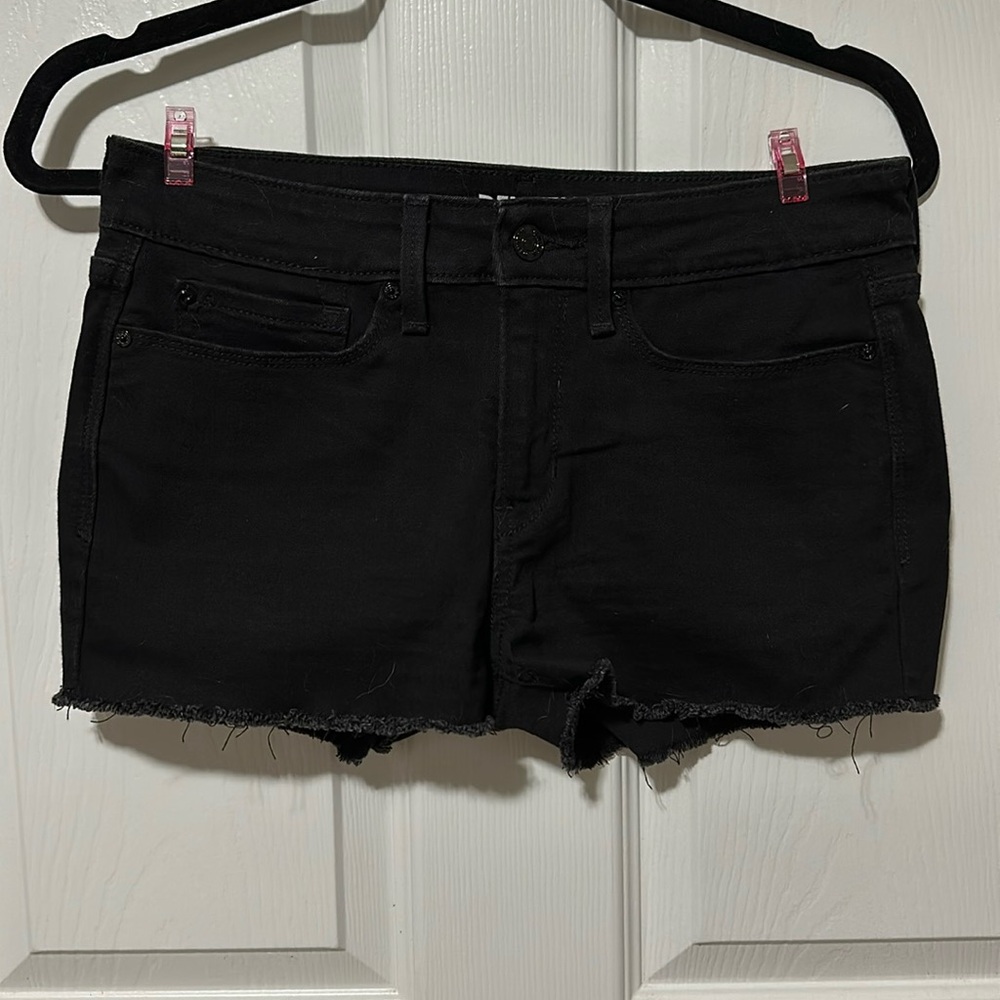 Denizen by Levis Black Distressed Edge Shortie Shorts